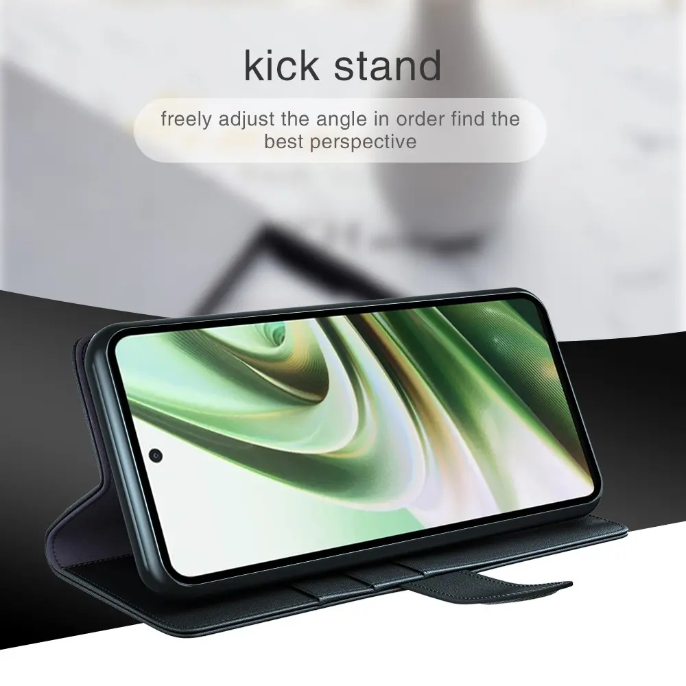 Äkta Läderfodral  OnePlus Nord CE 3 Lite Svart