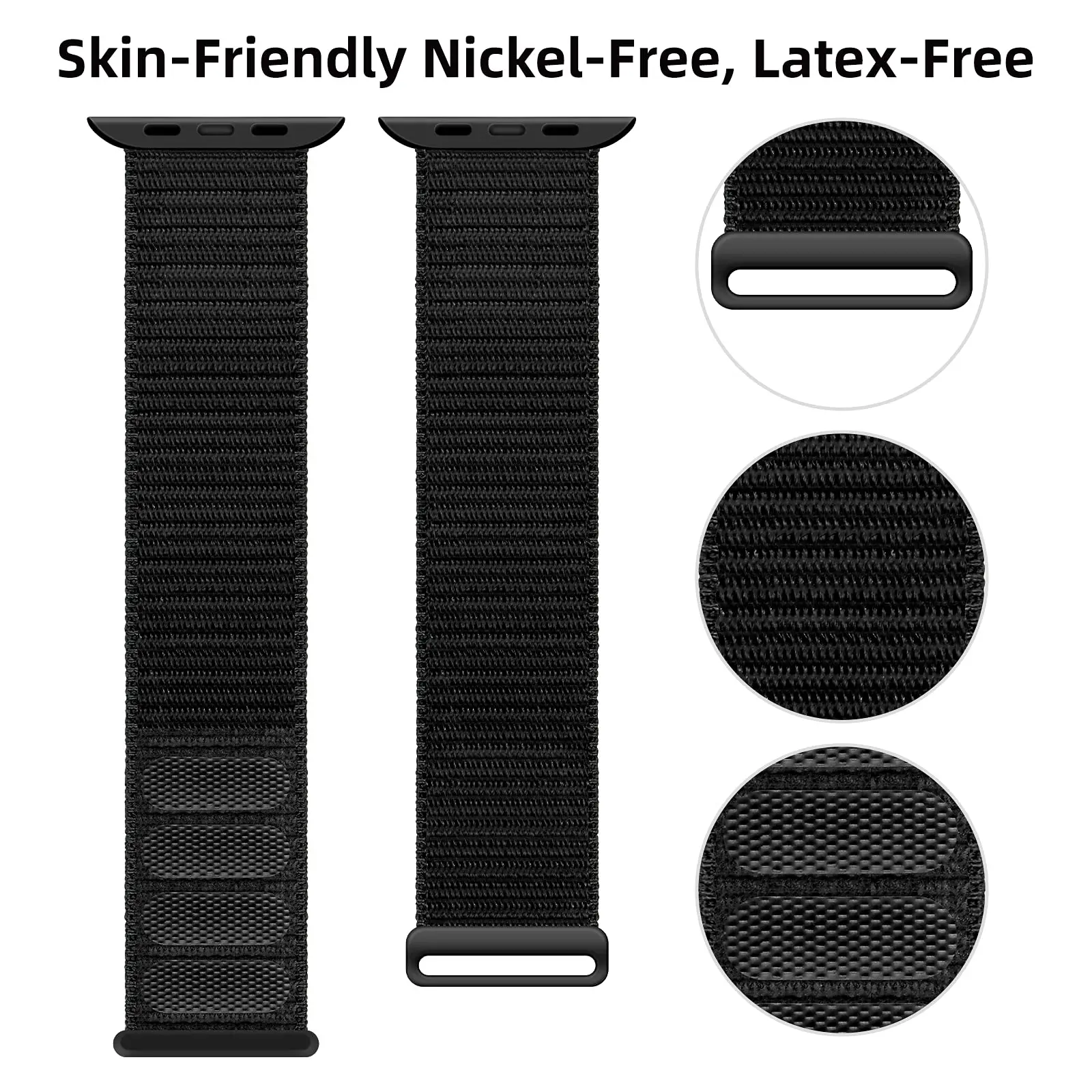 Nylonarmband Apple Watch Series 12 43mm Svart