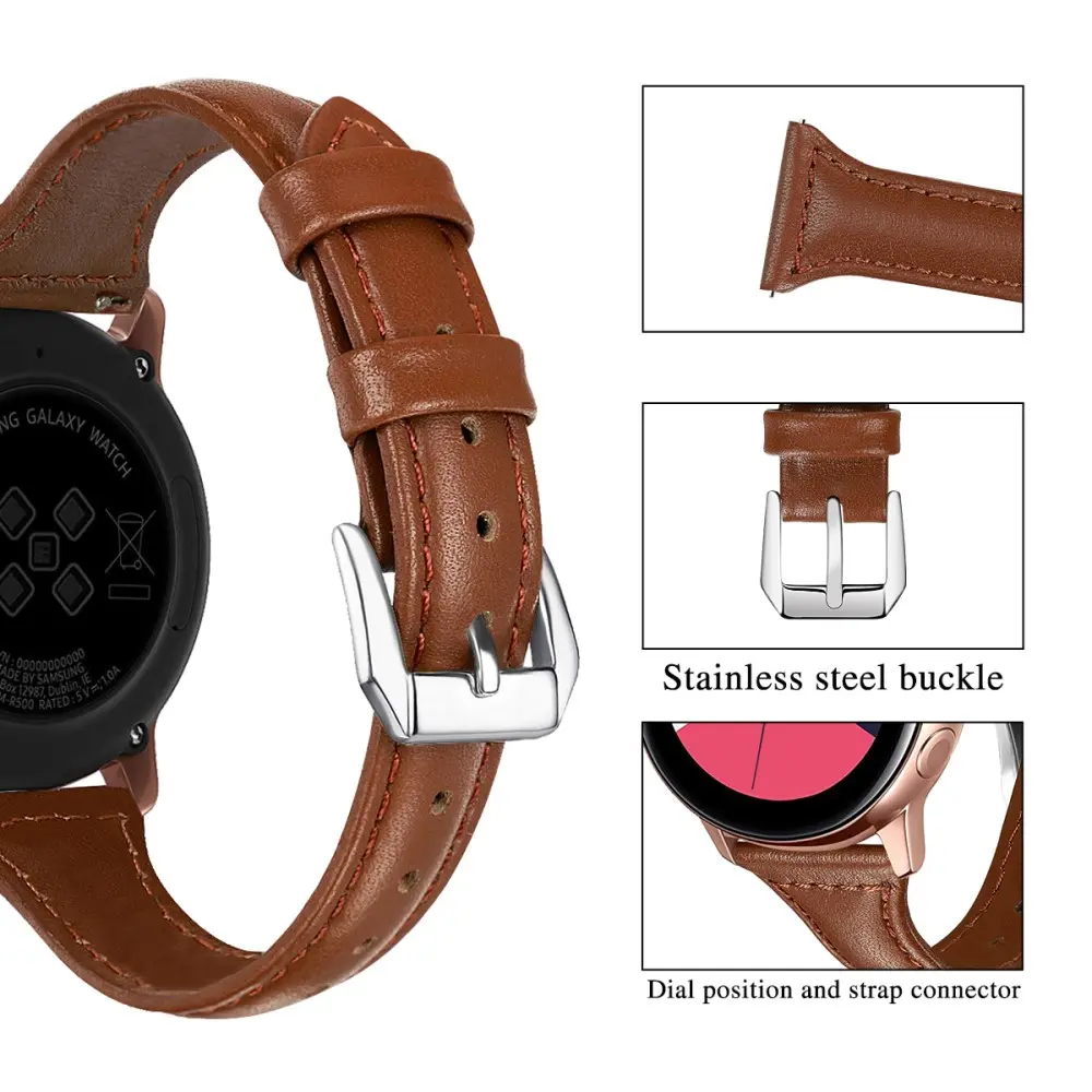 Slim Läderarmband Garmin Forerunner 170 Brun