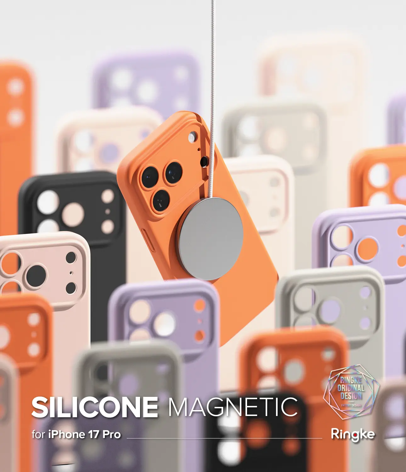 Silicone Magnetic Case iPhone 17 Pro Tangerine