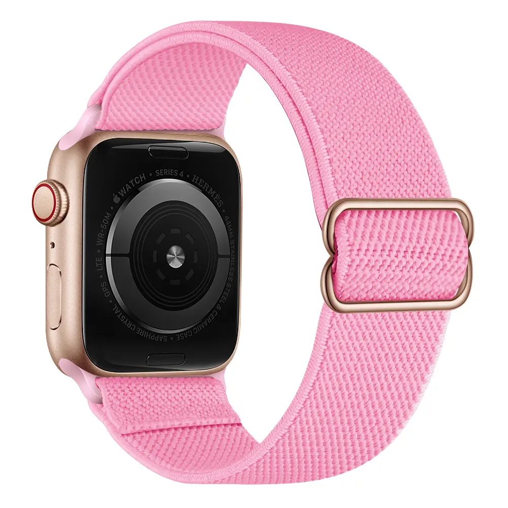Elastiskt Nylonarmband Apple Watch Series 8 41mm Ljusrosa