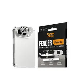 iPhone Duo Fender heltäckande kameraskydd, Silver