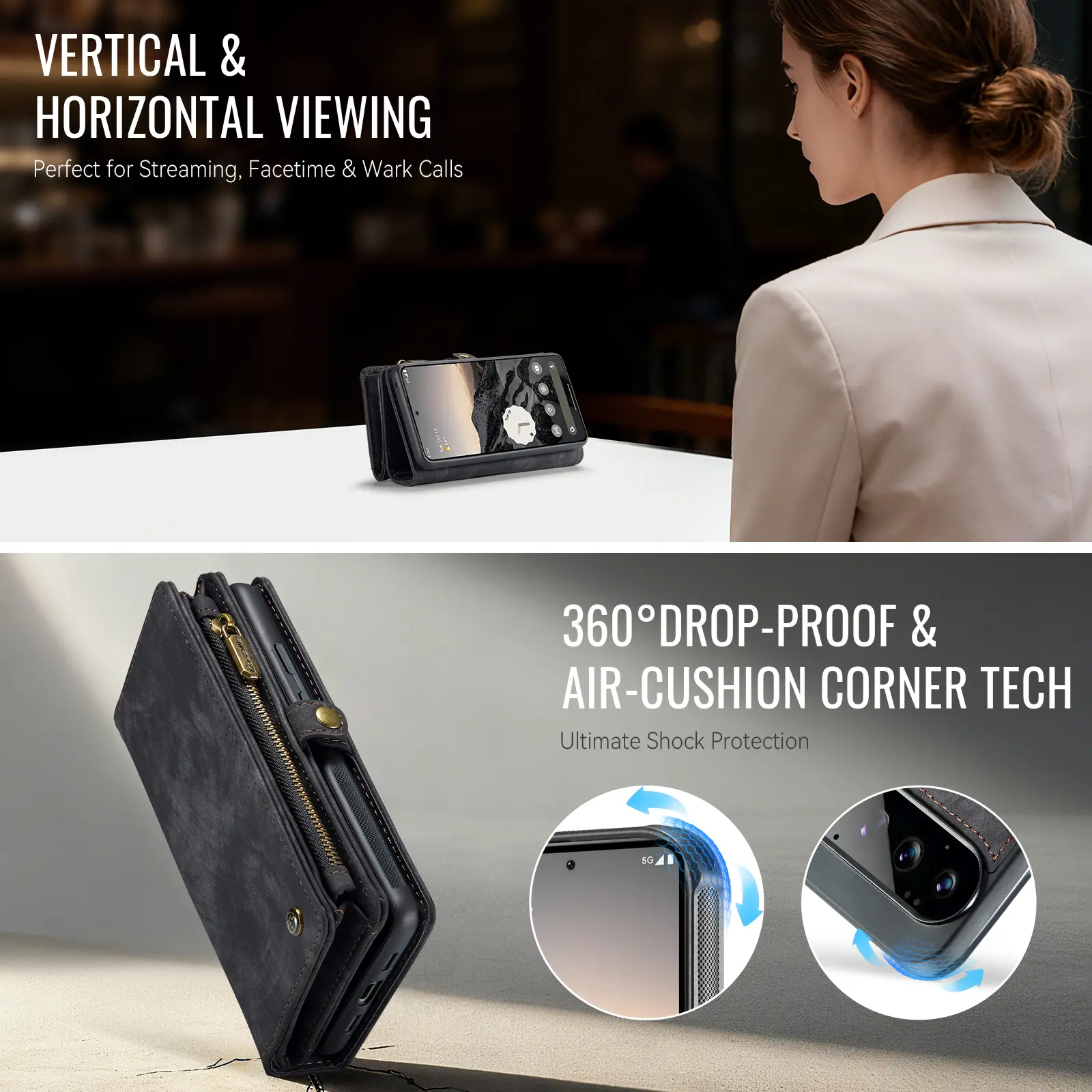 Multi-slot Plånboksfodral Google Pixel 11 Grå