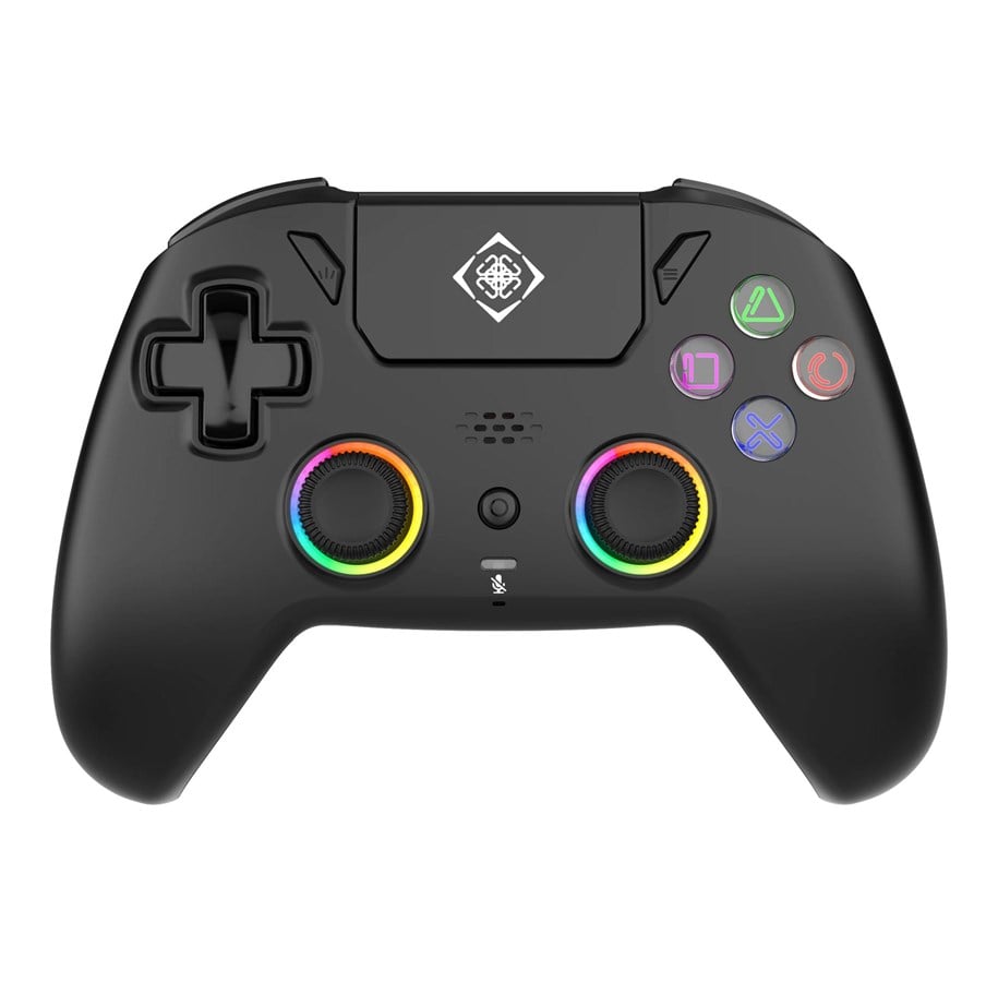 Trådlös PS5 Pro-handkontroll med RGB-belysning och makroknappar
