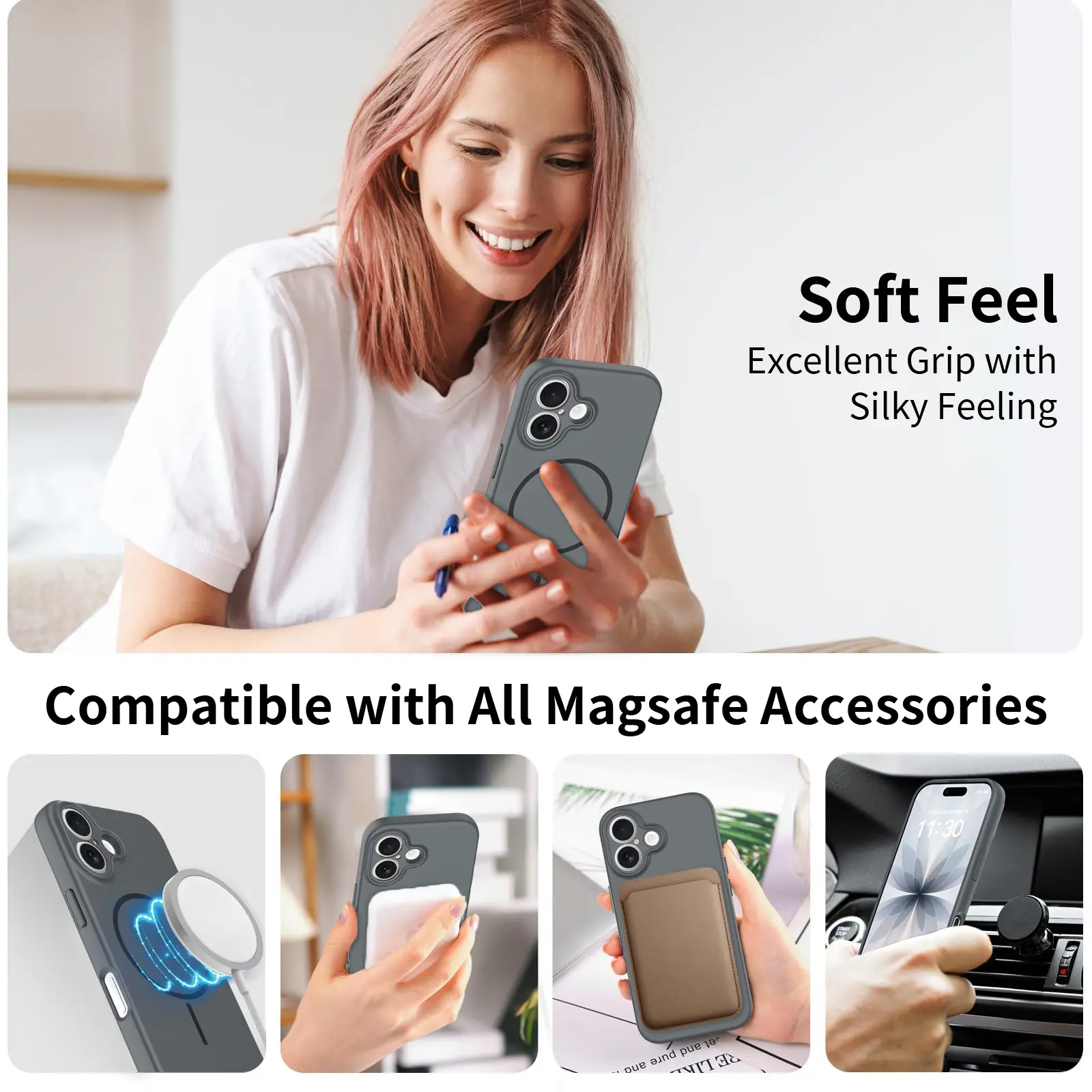 MagSafe-skal SoftArmor iPhone 17 Grå