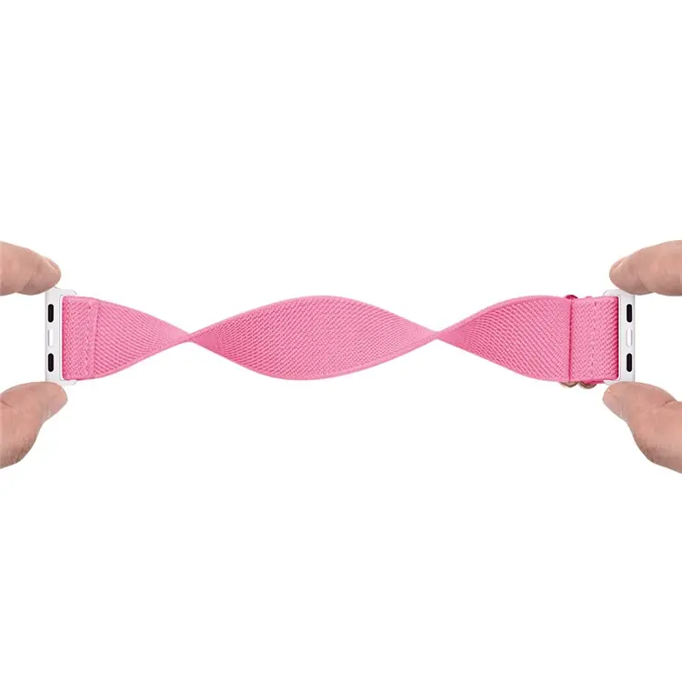 Elastiskt Nylonarmband Apple Watch Series 12 47mm Ljusrosa