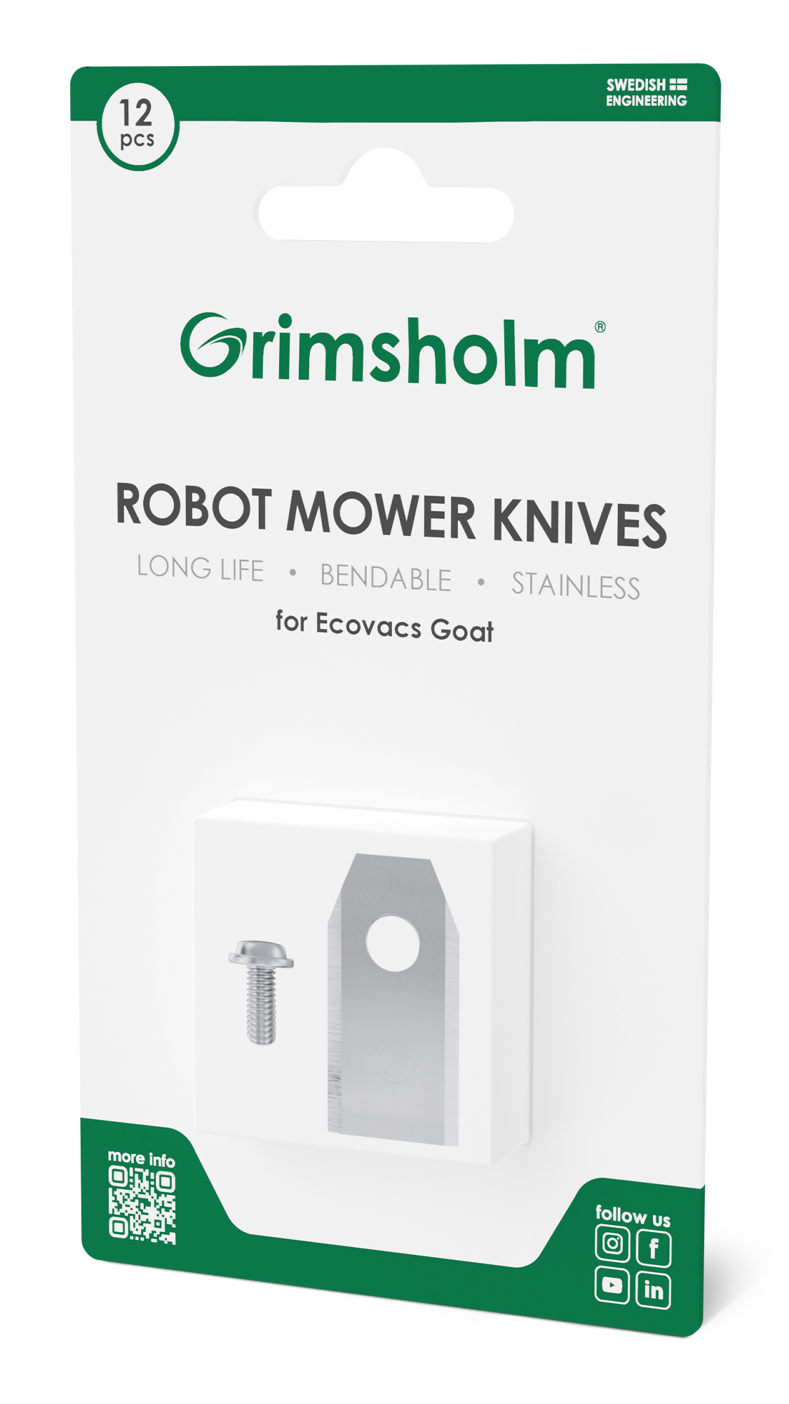 Grimsholm 12-pakning kniver til Ecovacs GOAT G1-800