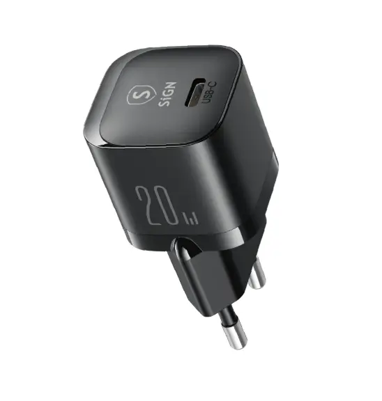 Mini Snabbladdare USB-C PD 20W Svart