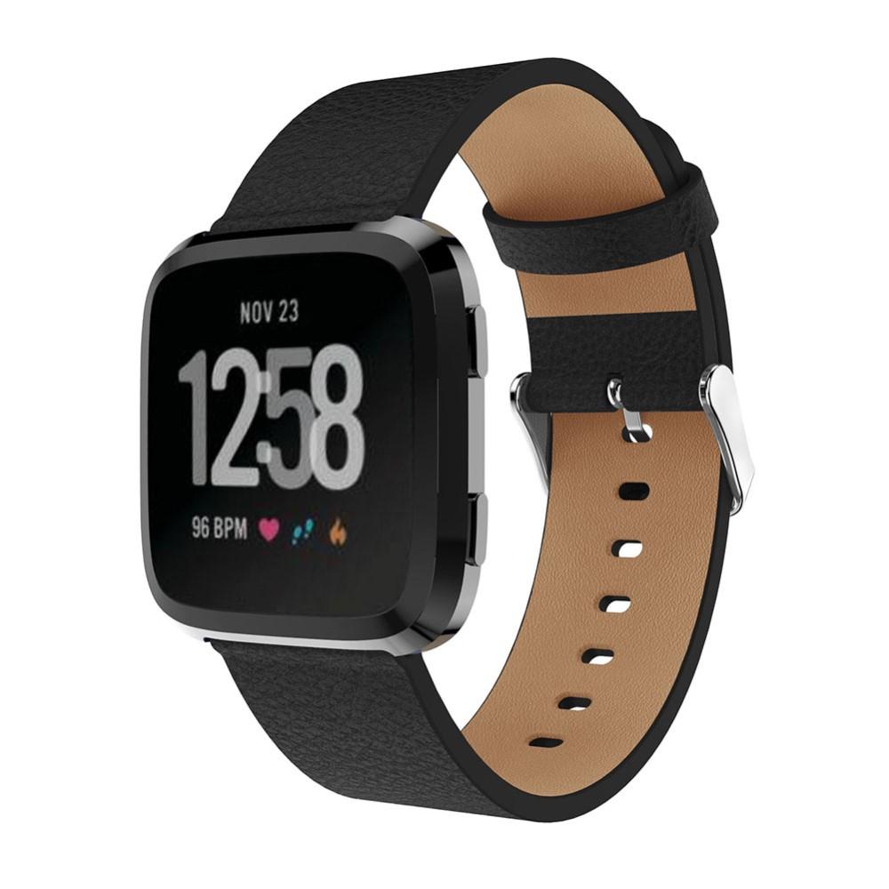 Fitbit Versa 2/Versa Reim i ekte skinn, Svart
