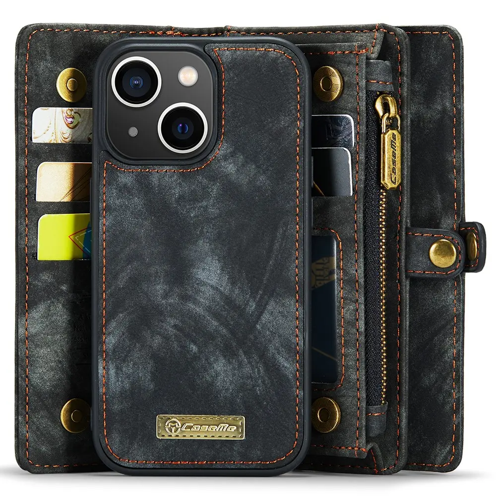 Multi-slot Plånboksfodral iPhone 15 Grå
