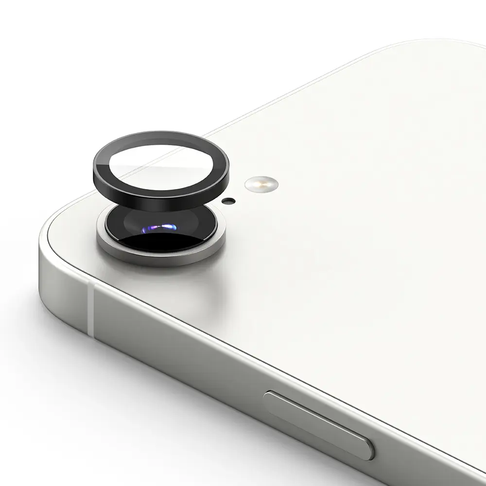 iPhone 17e 2-pak linsebeskyttere med aluminiumsramme, Sort