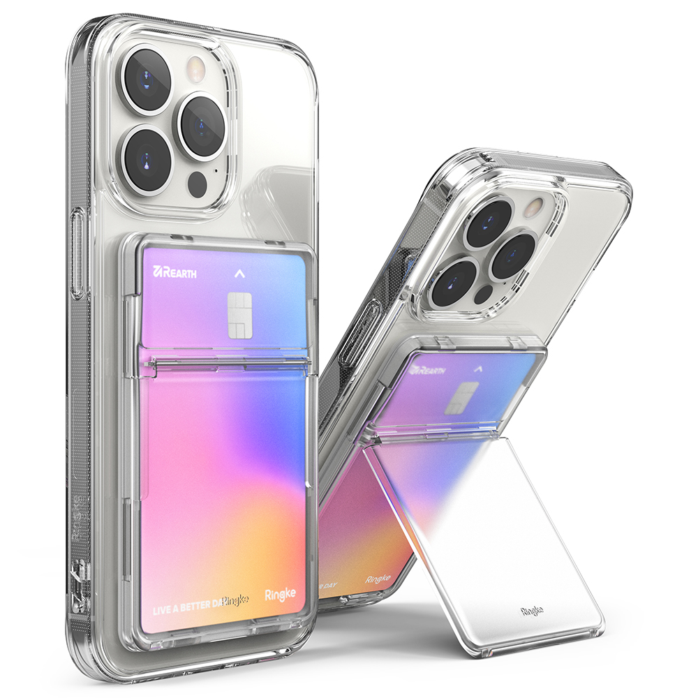 Ringke Stand Slot Card Holder Clear Mist - Kortholder