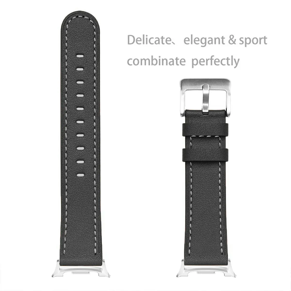 Läderarmband Samsung Galaxy Watch 9 40mm Svart