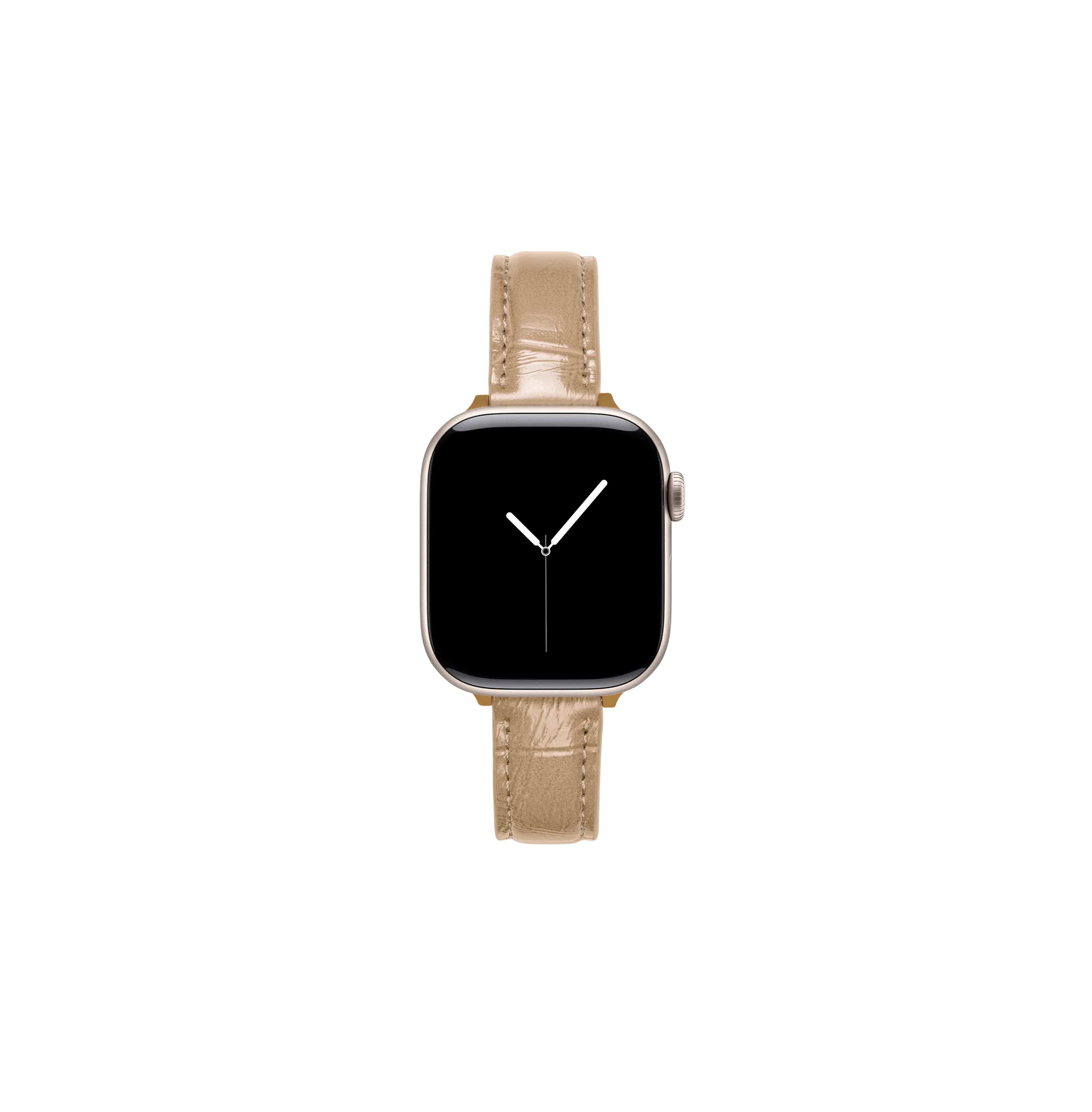 Vegan Leather Watch Band Apple Watch Series 7 45mm Warm Beige Croco