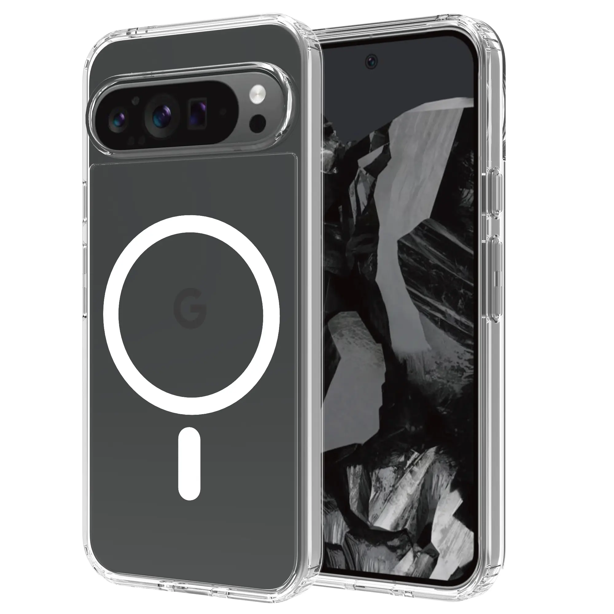Hybridskal MagSafe Google Pixel 9 Pro XL Genomskinlig