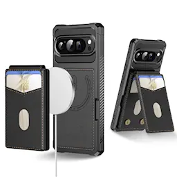 Google Pixel 10 Magnetisk mobildeksel med avtakbar lommebok, Svart