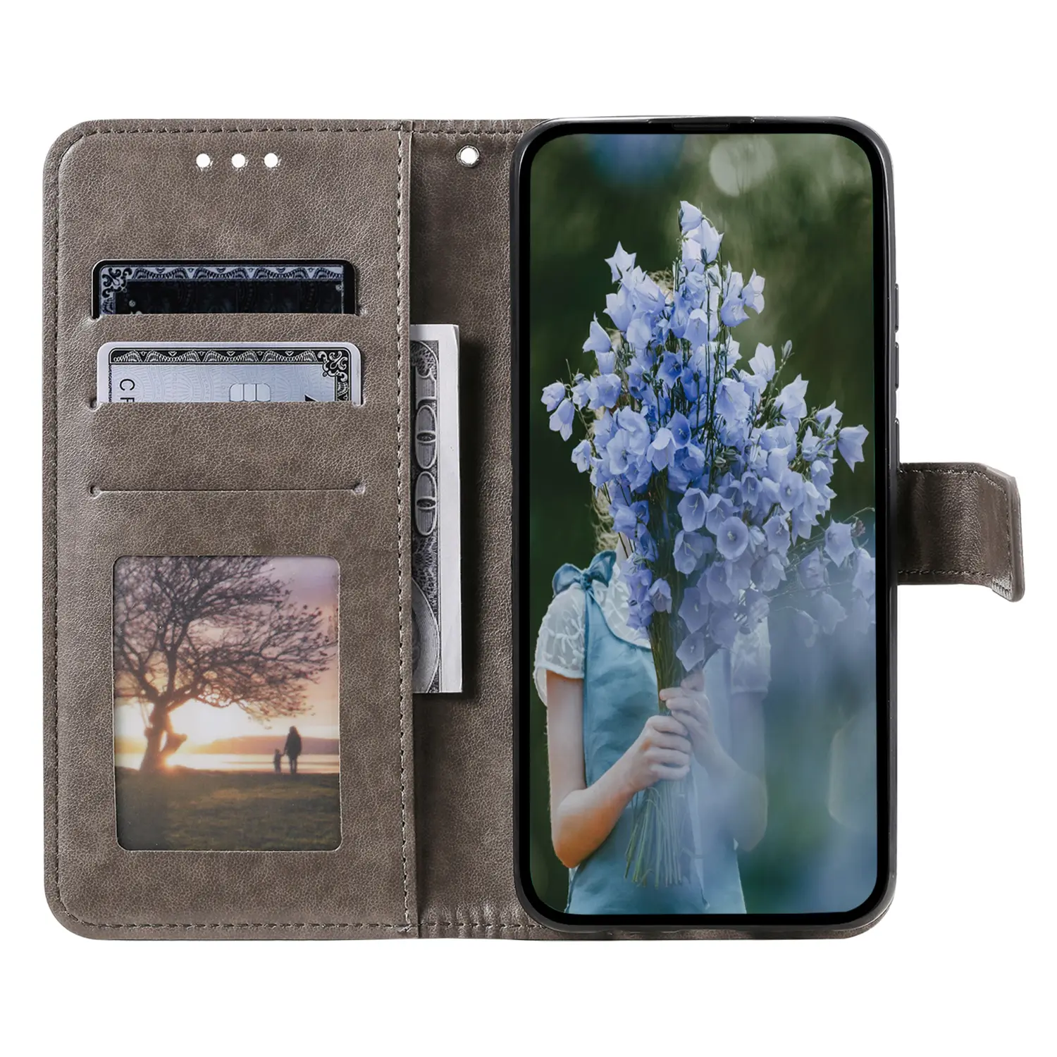 Läderfodral Mandala Samsung Galaxy A17 Grå