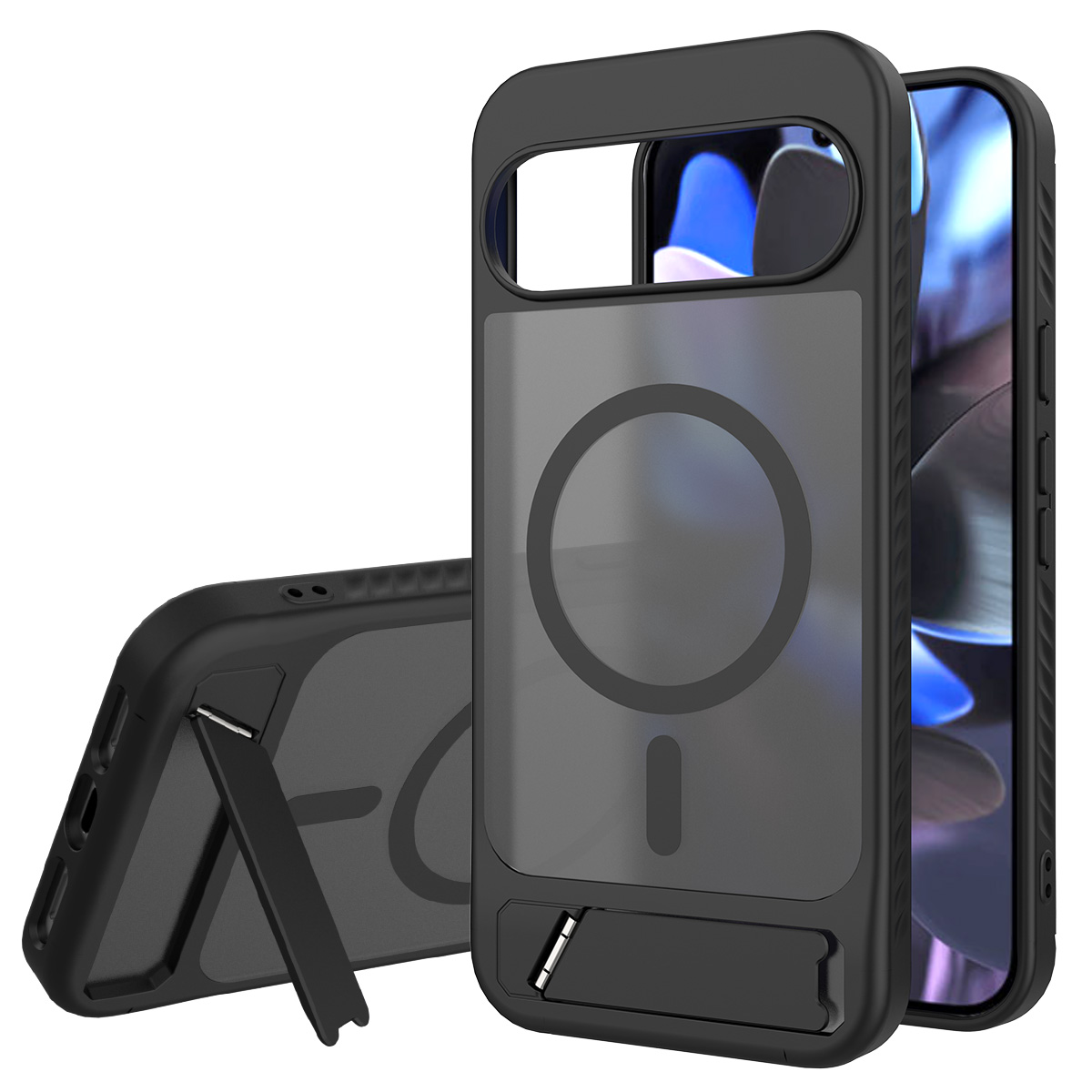 Magnetisk deksel med stativ Google Pixel 9 Pro XL Svart