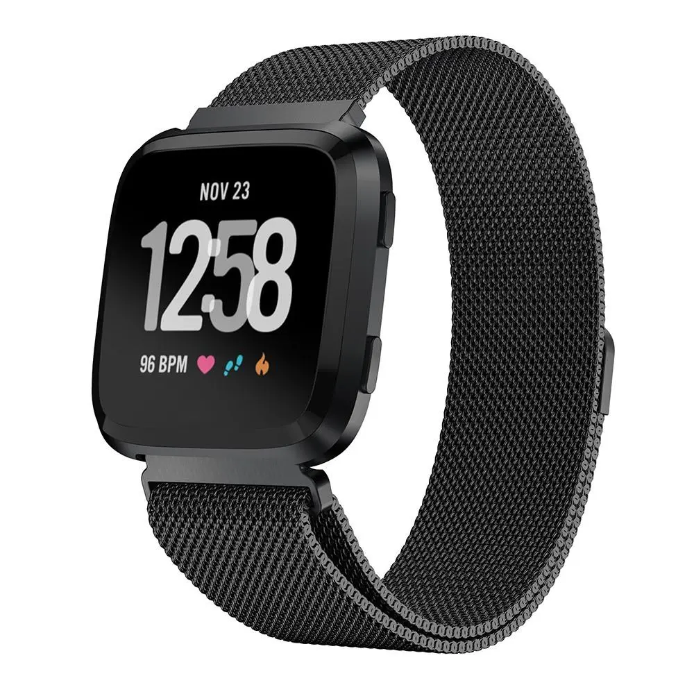 Armbånd Milanese Fitbit Versa 2/Versa Sort