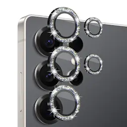 Samsung Galaxy S25 Ultra Glittrigt linsskydd i härdat glas, Svart