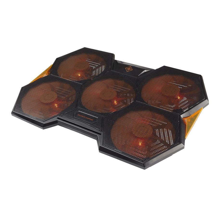 Laptopkylare med 5 fläktar, Svart