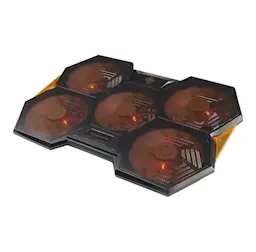 Laptopkylare med 5 fläktar, Svart/orange