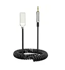 Bil Bluetooth AUX modtager audio med mikrofon 1m Sort