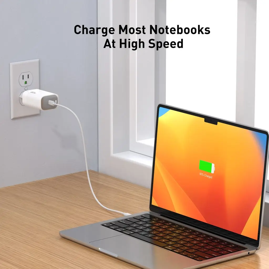 GaN Väggladdare USB-C PD 65W Vit