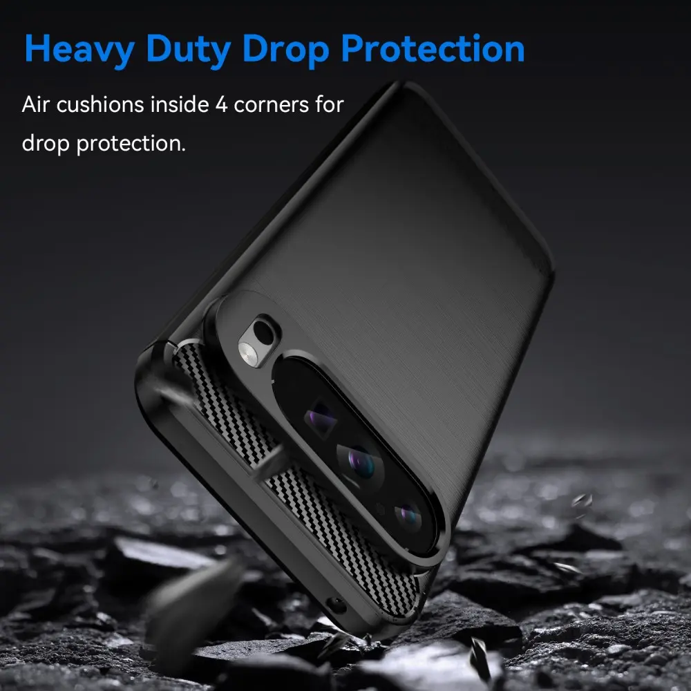 Google Pixel 9 Pro XL Skal TPU Brushed Svart