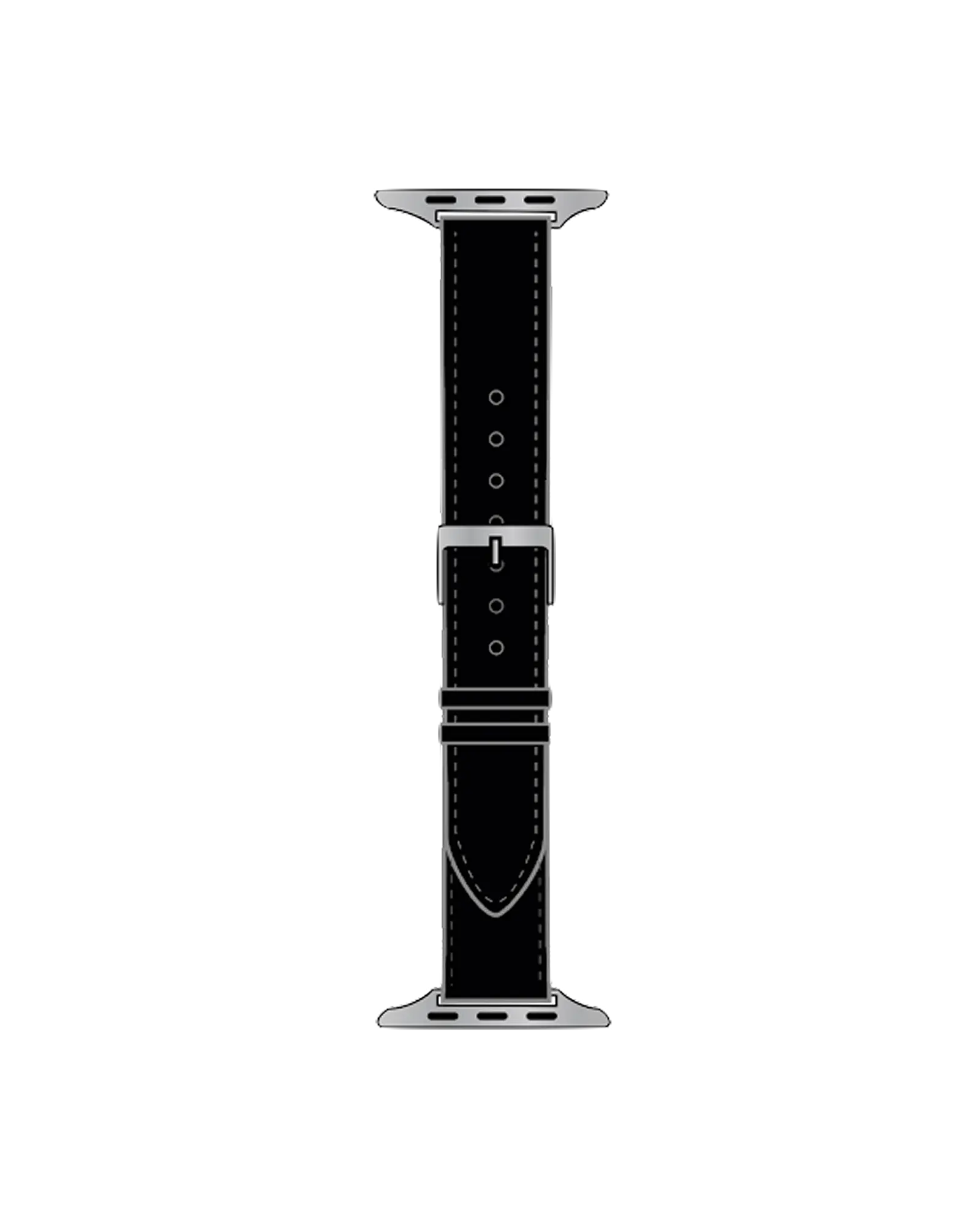 Apple Watch Series 8 45mm Klassisk klokkerem i vegansk skinn, Iconic Black