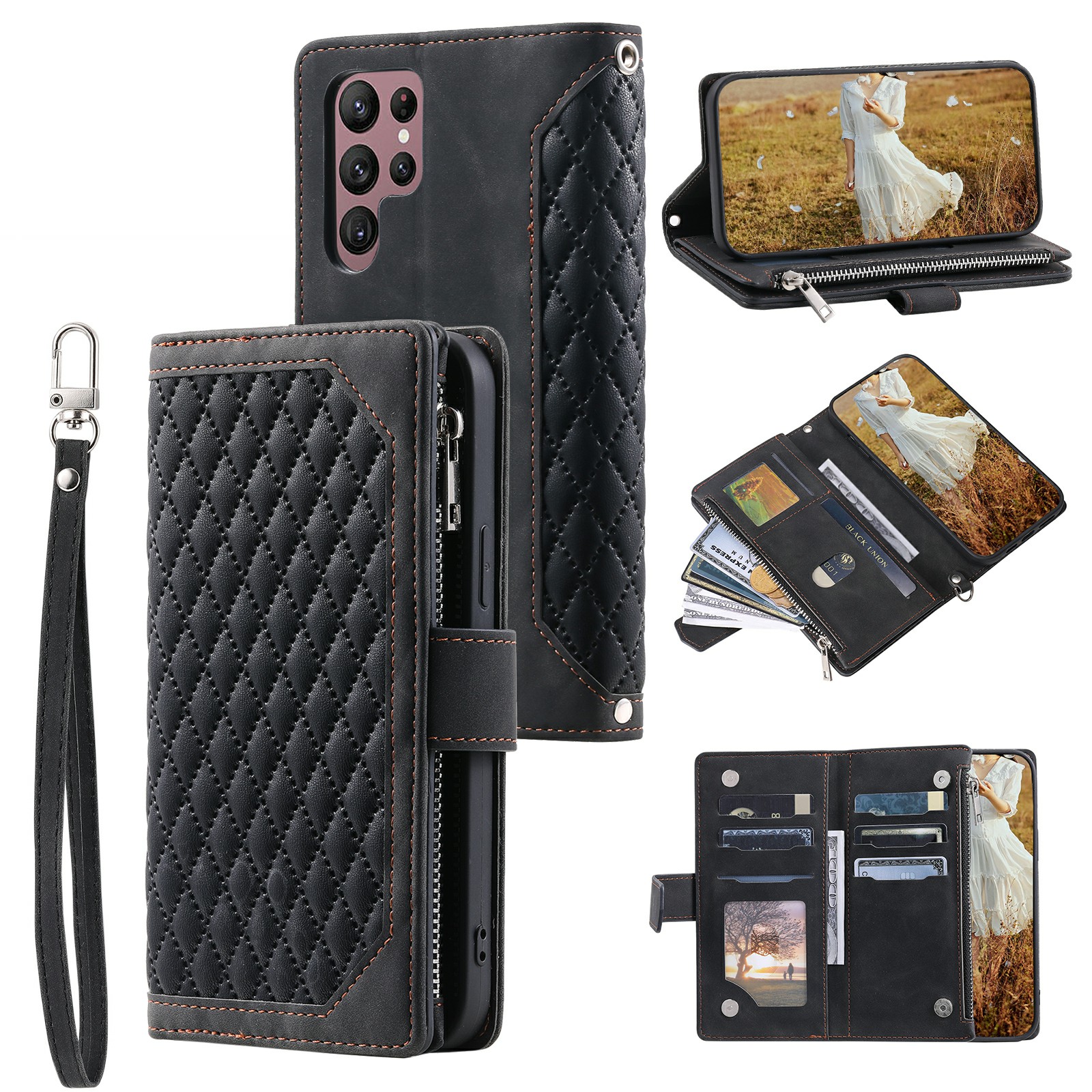 Samsung Galaxy S26 Ultra Vattert lommebokveske, Svart