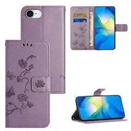 iPhone 16e Suojakotelo perhoskuviolla, Liila
