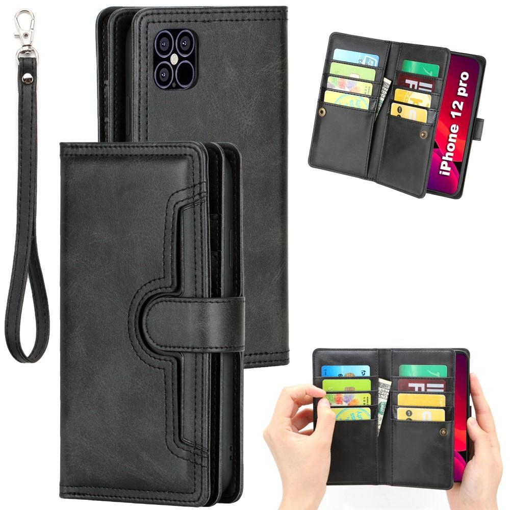 Lærlommebok Multi-slot iPhone 12/12 Pro svart