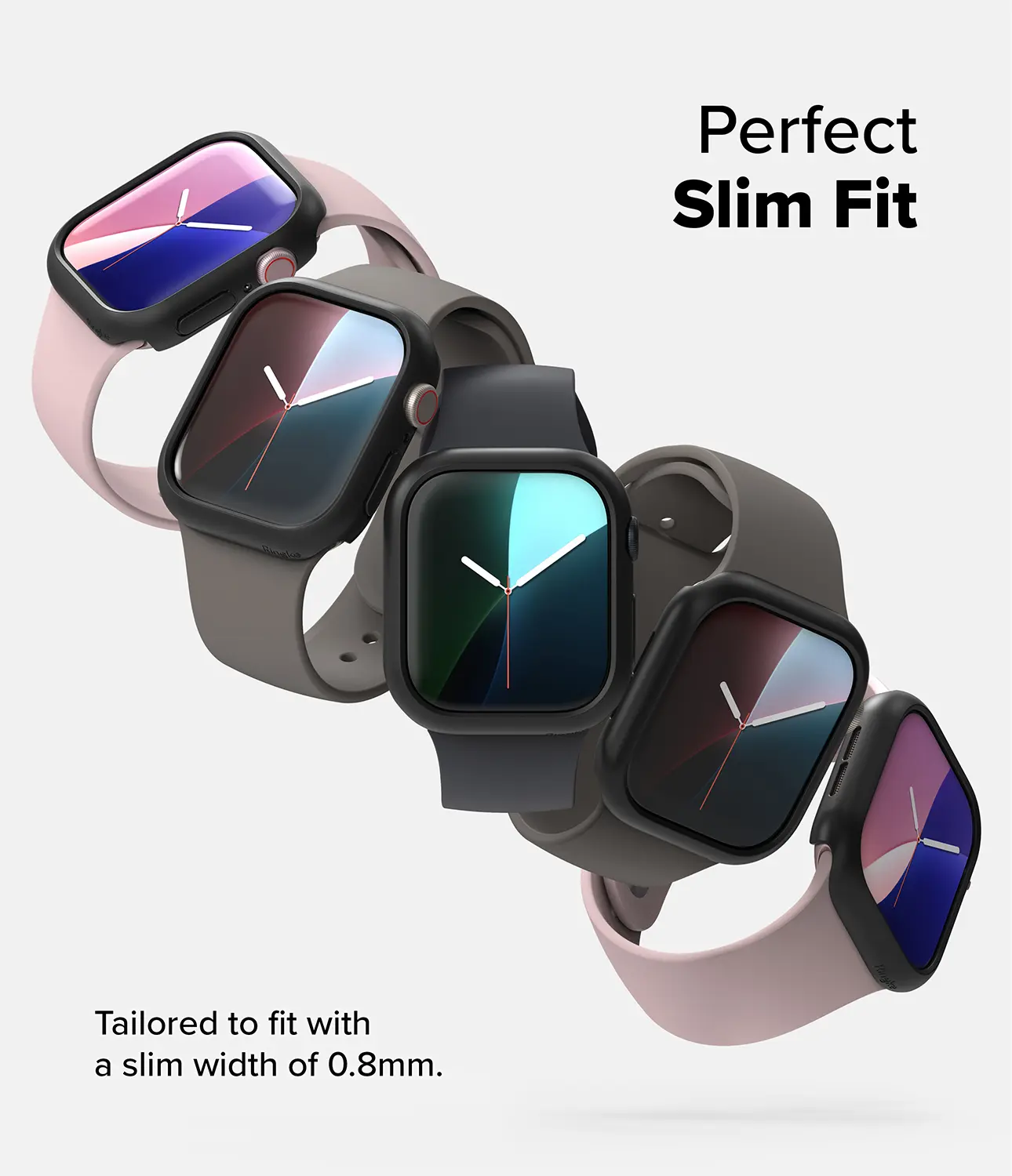 Slim Case (2-pack) Apple Watch Series 11 46mm Matte Black & Clear