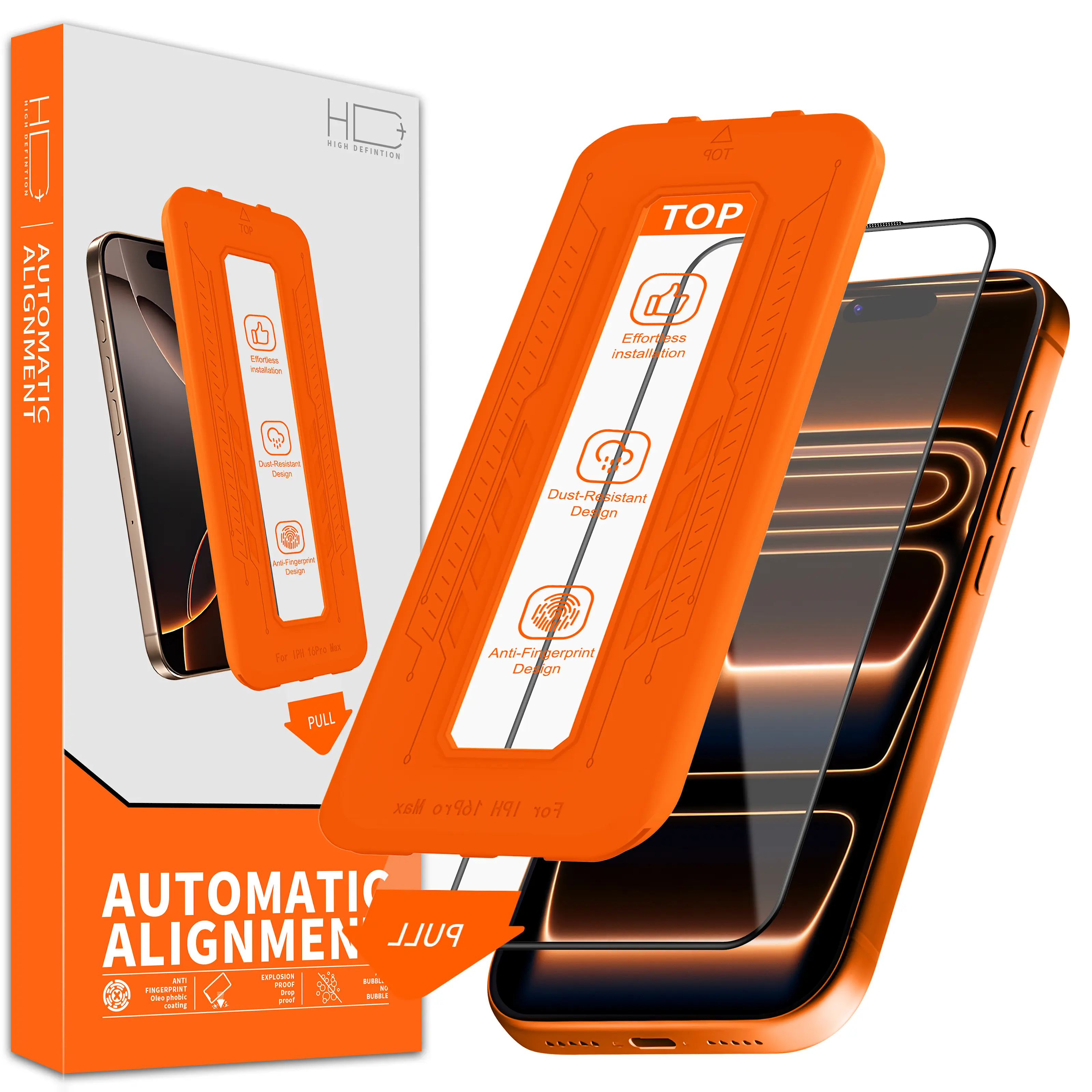 iPhone 16 Easy-Install Hærdet Glas Skærmbeskyttelse 2-pack