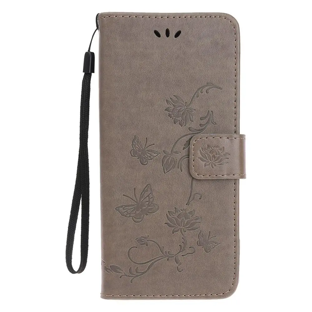 Läderfodral Fjärilar iPhone 11 Grå