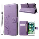 Læderetui Sommerfugle iPhone 7 Plus/iPhone 8 Plus Lilla