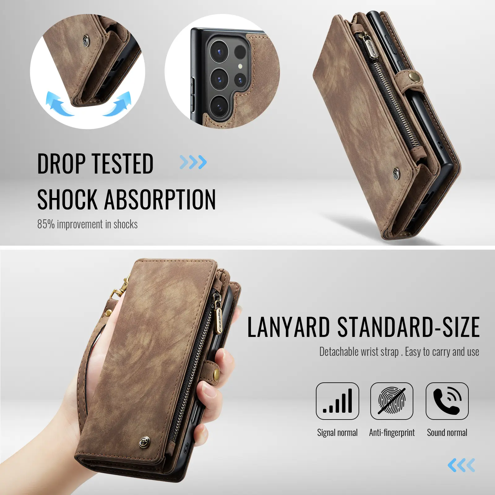 Multi-slot Plånboksfodral Samsung Galaxy S25 Ultra Brun