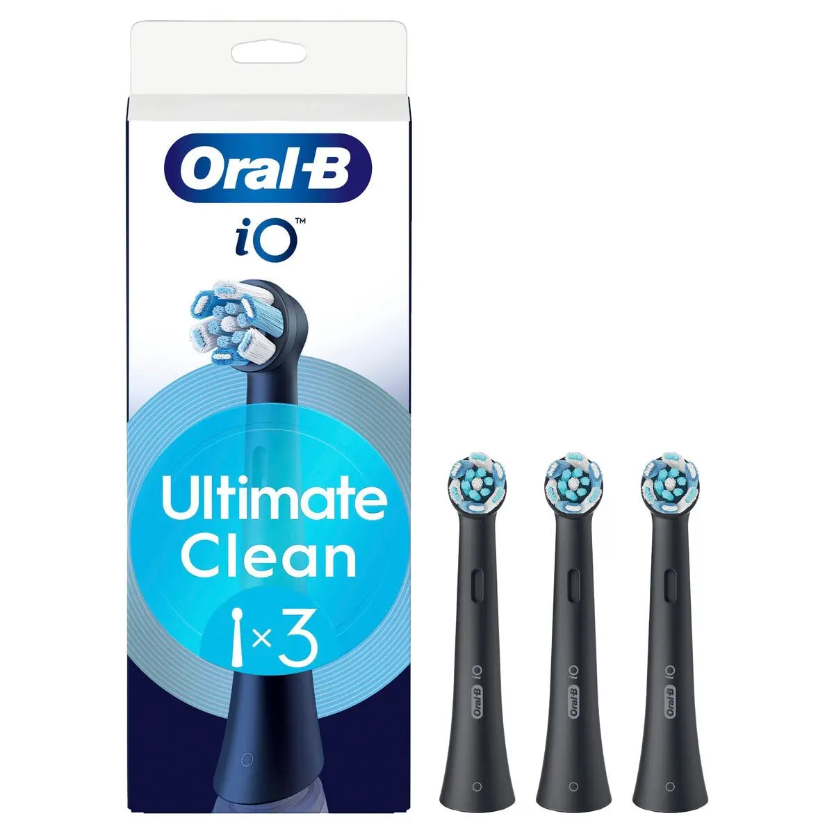 iO Ultimate clean borsthuvuden 3-pack, Svart