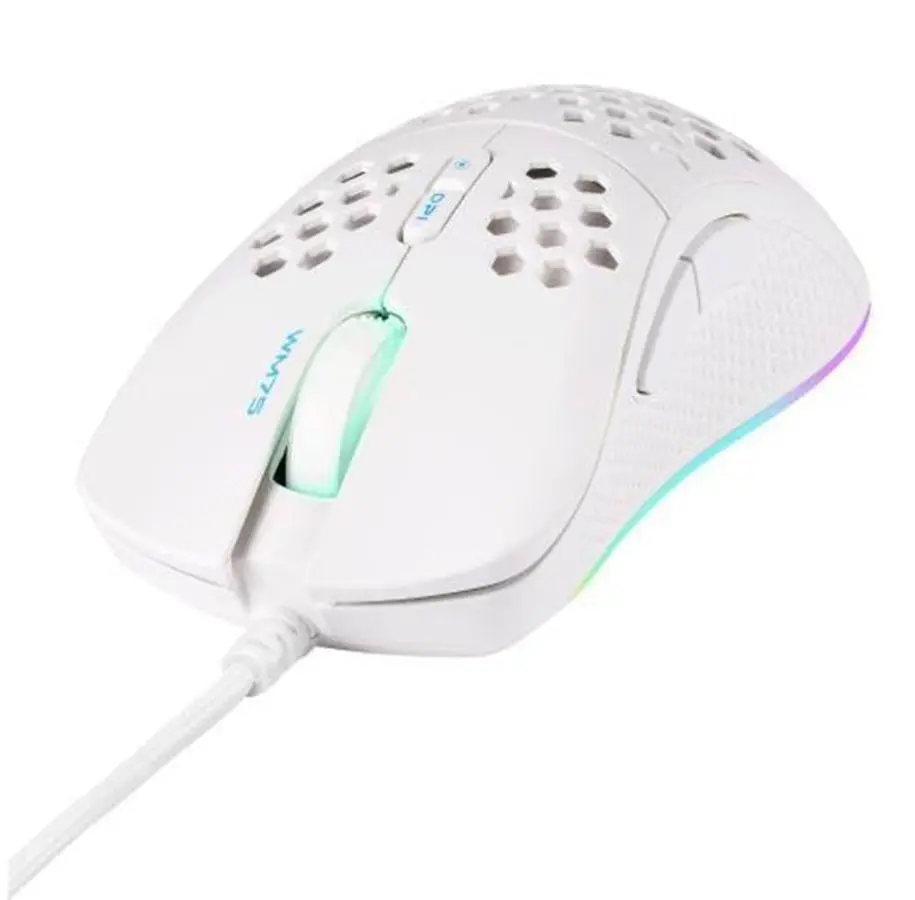 RGB gamingmus 6.400dpi WM75, Hvid