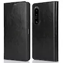 Mobiltaske Ægte Læder Sony Xperia 1 VI Sort