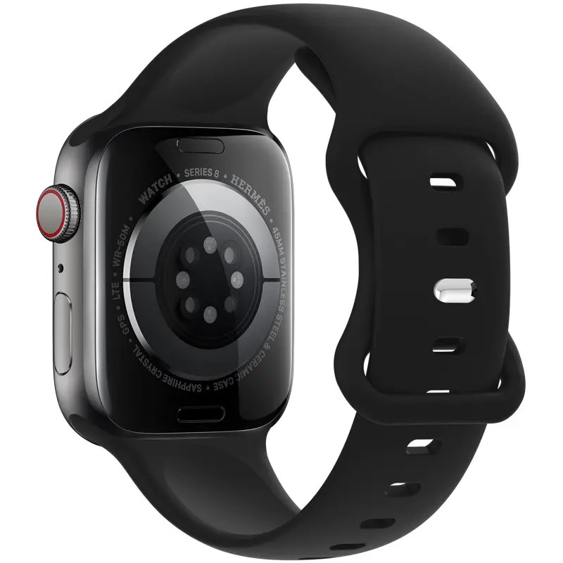 Silikonarmband Apple Watch Series 12 43mm Svart