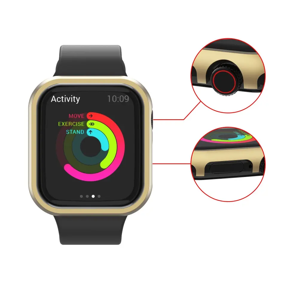 Aluminium skyddsram Apple Watch 45mm Series 9 guld