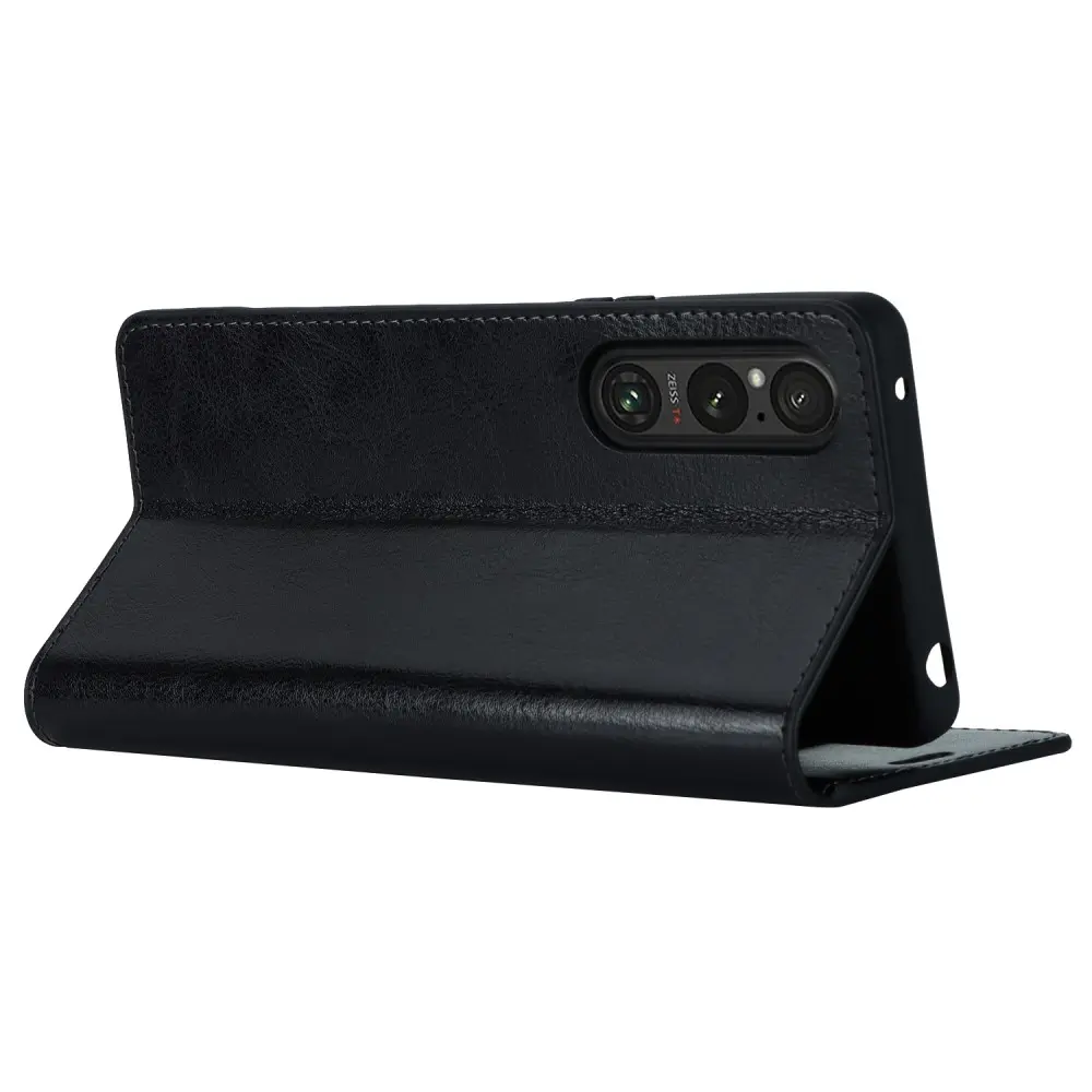 Mobilfodral Äkta Läder Sony Xperia 1 V Svart