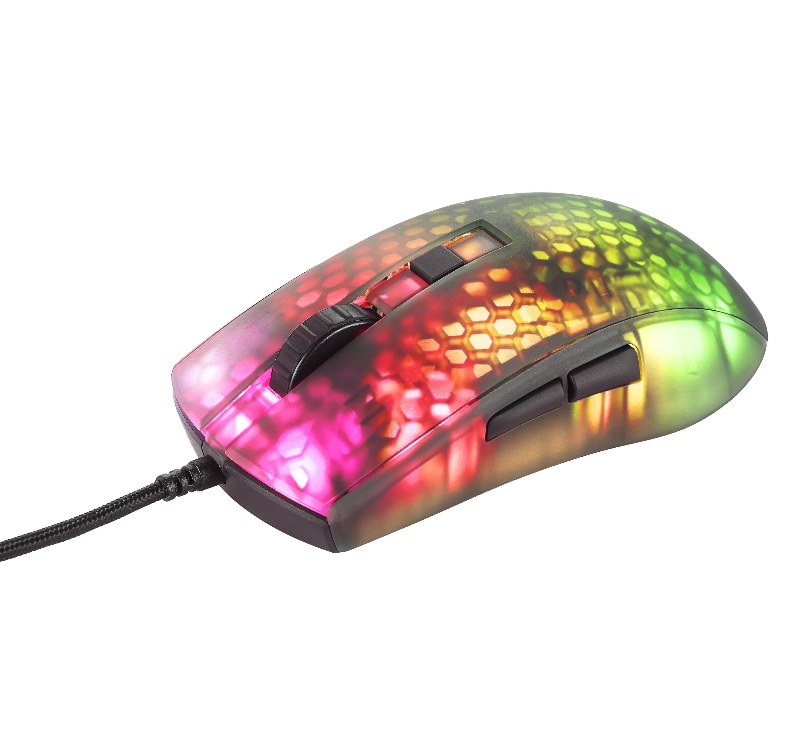 Semi-transparent RGB gamingmus 6.200dpi DM310, Svart