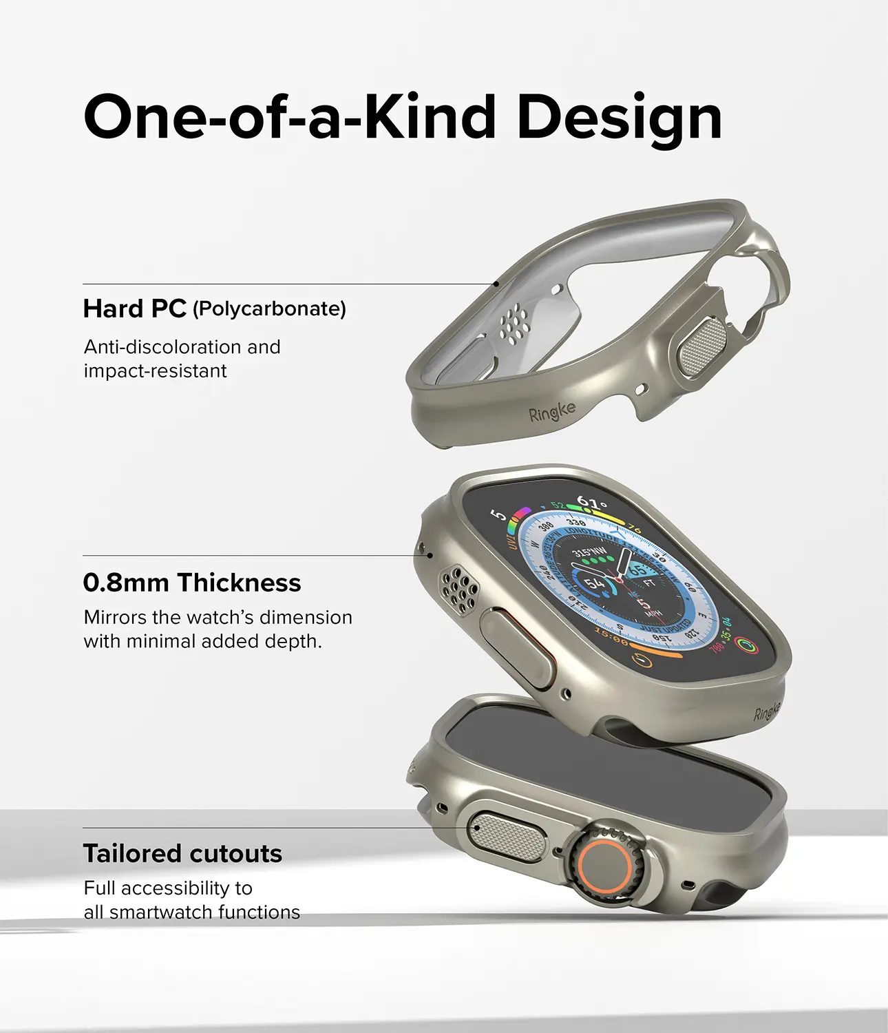 Slim Case (2-pack) Apple Watch Ultra 49mm 3rd Gen Titanium Gray/Clear