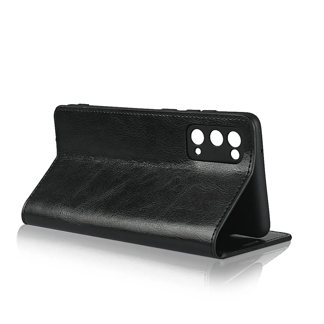 Mobilfodral Äkta Läder Samsung Galaxy S20 FE Svart