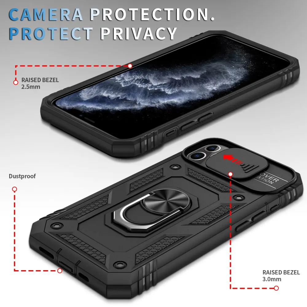 Hybridskal Ring + Kameraskydd iPhone 11 Pro Max Svart