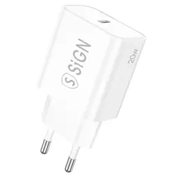 Vegglader USB-C PD 20W, Hvit