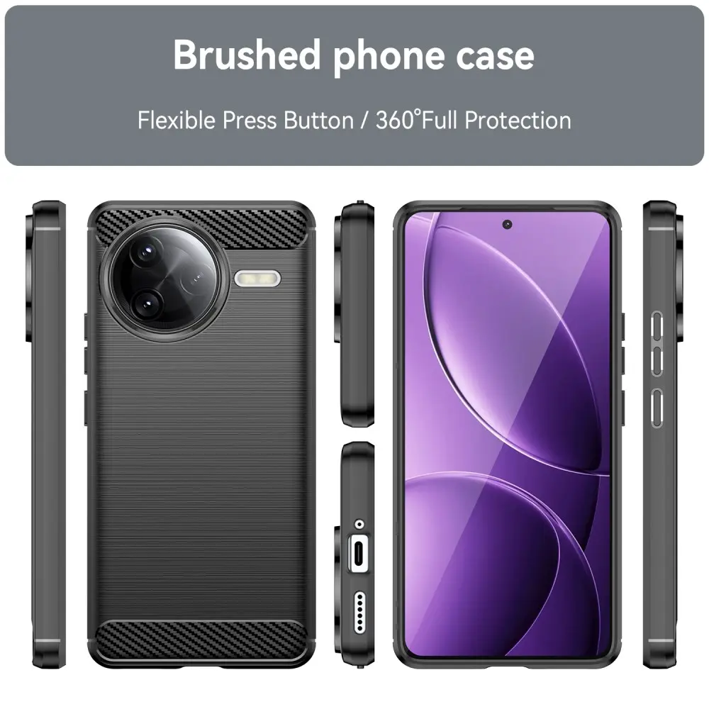 Xiaomi Poco F7 Ultra Skal TPU Brushed Svart
